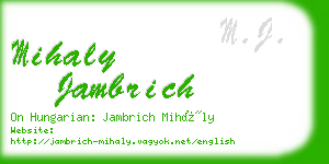 mihaly jambrich business card